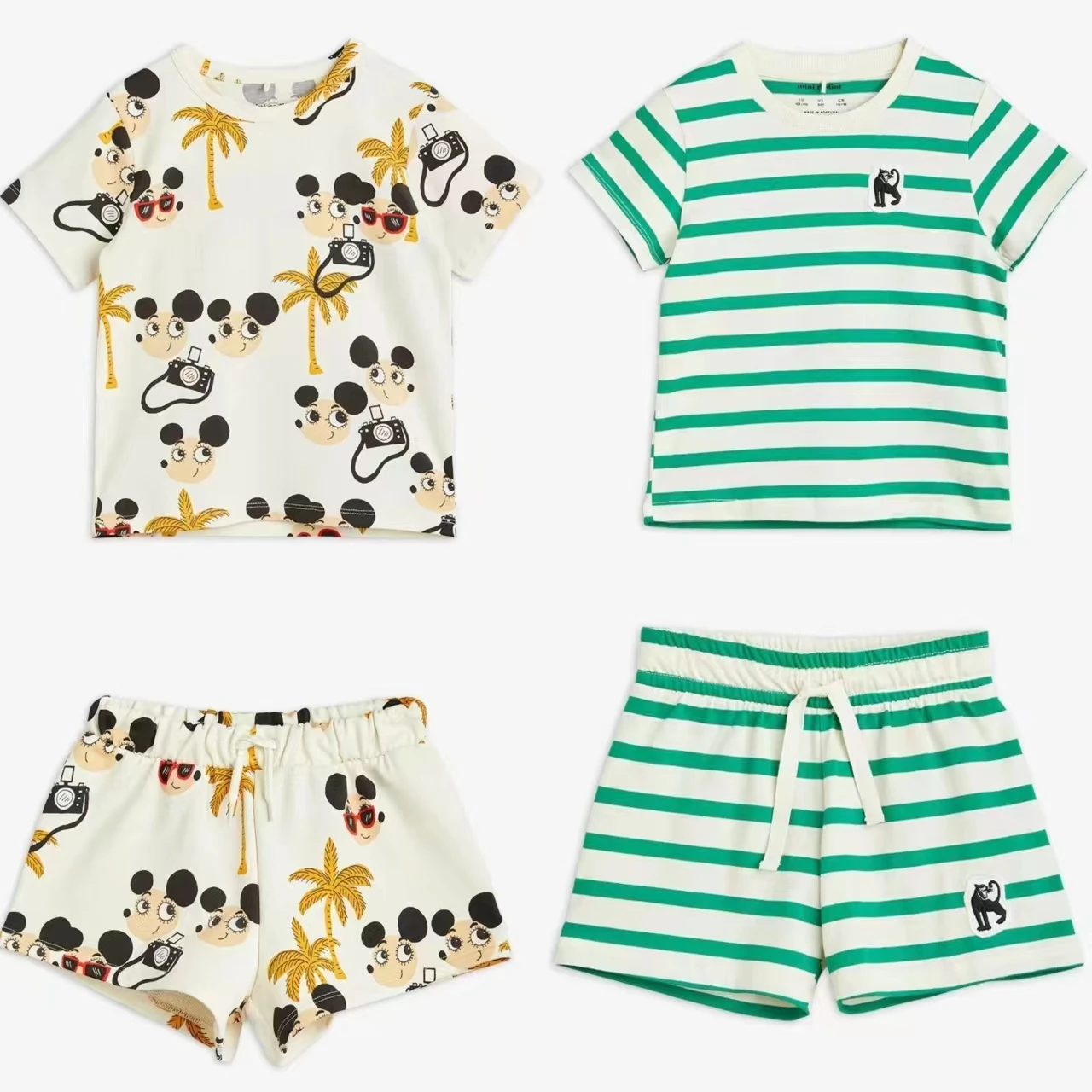 

Children's Suit Ins2023 Spring New M.R Series Boys and Girls Printed Children's Clothing Cotton Airplane Pattern T-shirt Shorts