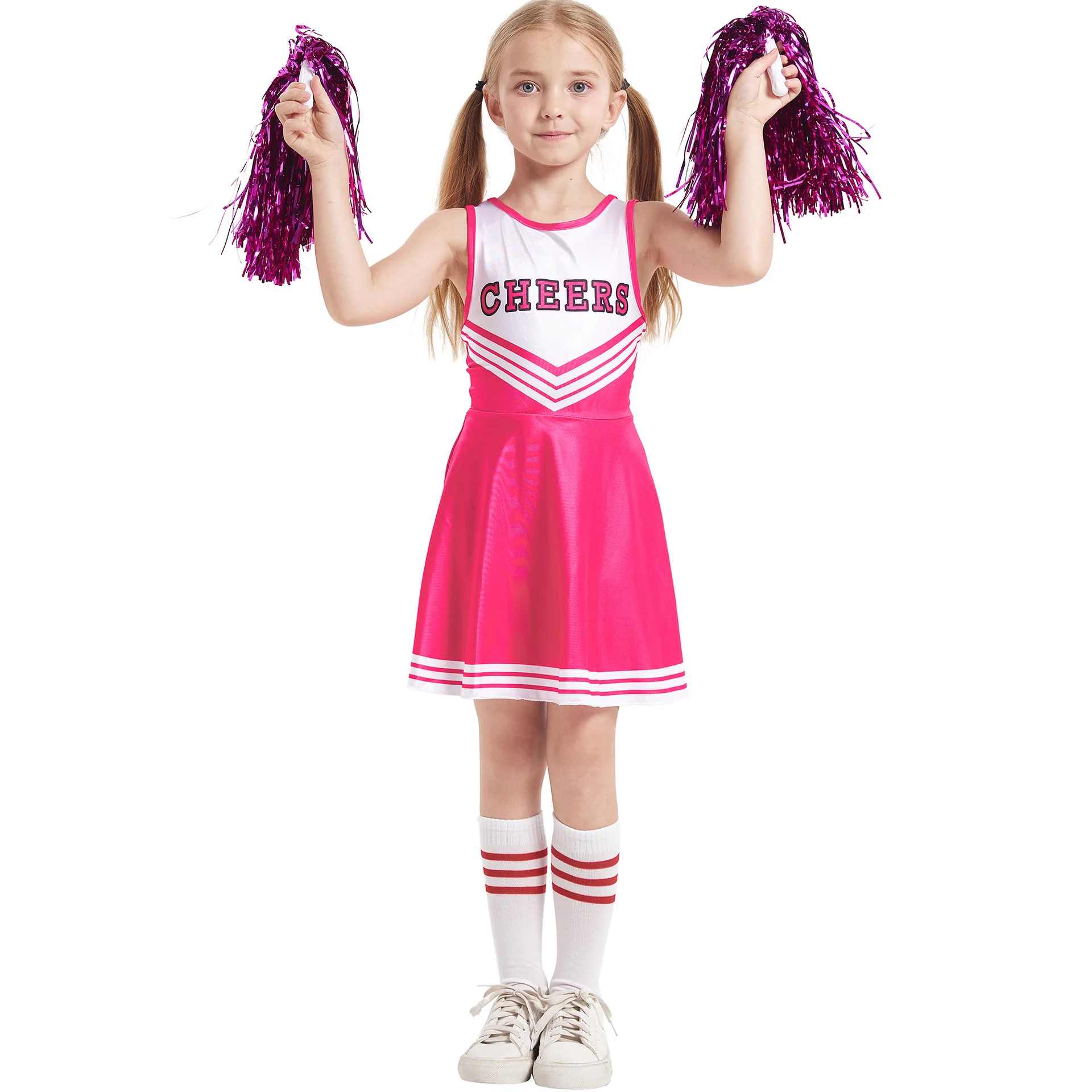 Summer Children's Tank Top Cheerleading Set 3 pieces letter printed slim fit dress floral sports set role-playing gif cheerleading costume kids girls dress