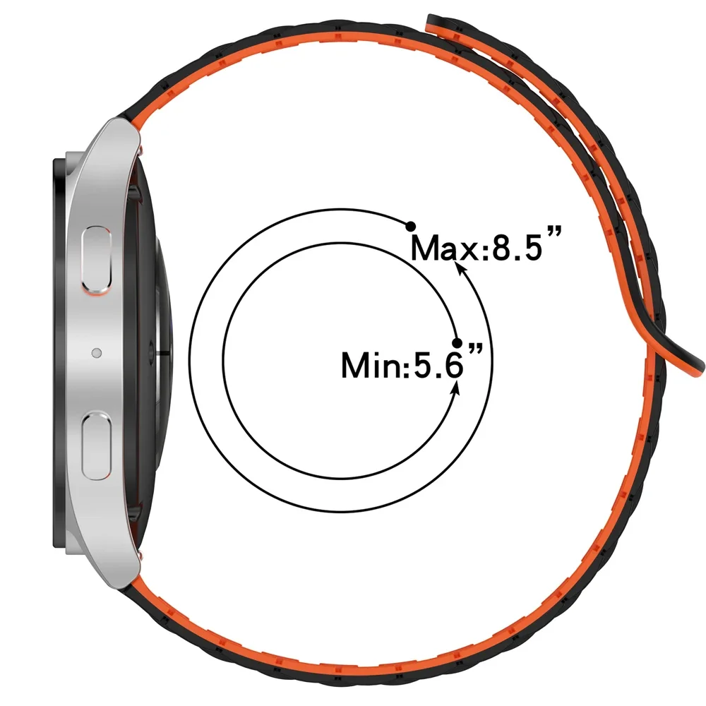 Magnetic Silicone Loop Band - Sport Watch Strap 20mm/22mm