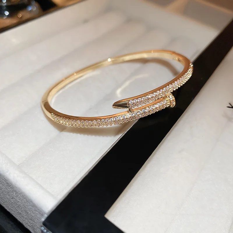 Korean Bangle Luxury Bracelet Elegant Fashion Europe and America Simple Shiny Bracelet Women's Party Female Jewelry bangle bracelet