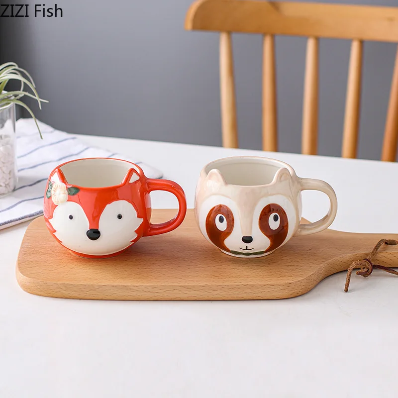 KICHOUSE Brocca in Ceramica Per Latte e Salse, Bollitore Multifunzionale a Forma Di Animale, Set 2 Pezzi (mucca e Coniglio), Adatto Per Famiglia e Caffetterie, Resistente e Pratico