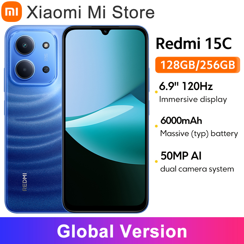  Global Version Xiaomi Redmi 15C Smartphone 50MP main camera 120Hz 6.9" Dot Drop display  33W charging MediaTek Helio G81-Ultra 