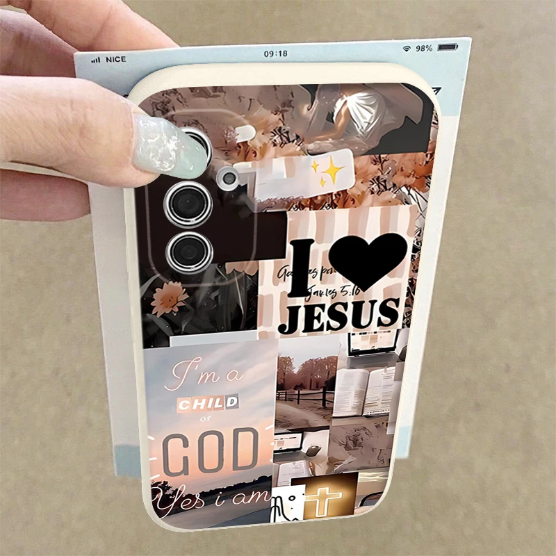 Jesus Collage Pattern Soft Phone Case