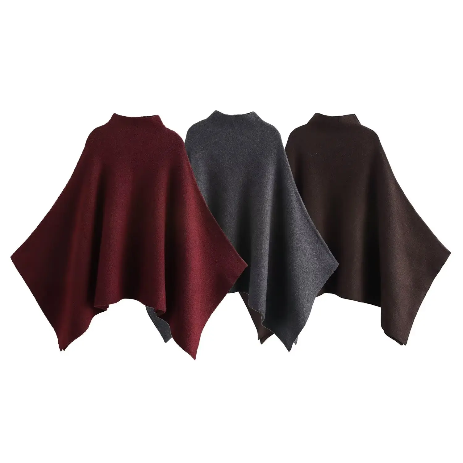 JNLEAOG Asymmetric Knitted Cowl Ne Coat for Women Street Sle Polyester Fiber Autumn New Arrival Faion Design