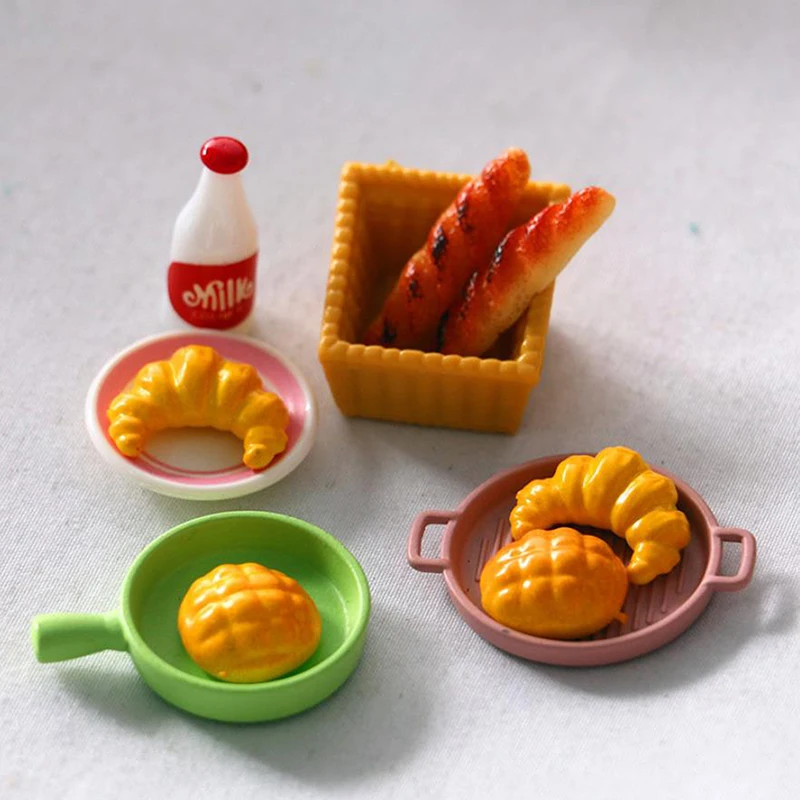 6Pcs/lot 1/12 Simulation Bread Dollhouse Miniature Food Breakfast Snack Dessert Kitchen Toys Dollhouse Miniature 2