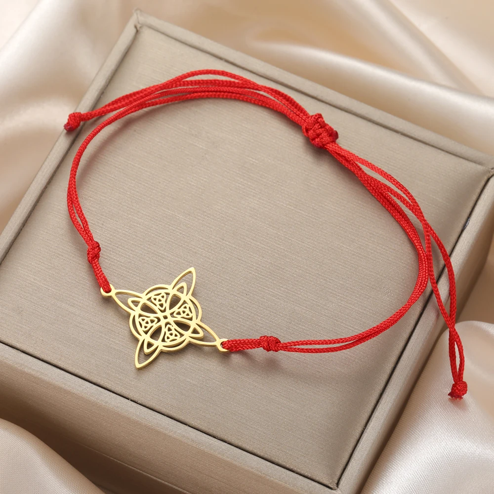 Dawapara Viel Glück Hexen Knoten Armband Celtics Triquetra Trinity Knoten Charm Wicca Symbol Irisches Geschenk Edelstahl Schmuck – Detail 23