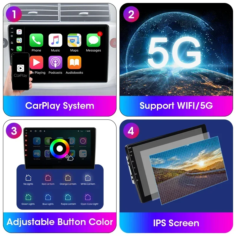 쉐보레 AVEO T250 2006 - 2012 카플레이, 자동차 라디오 멀티미디어 플레이어, 오토라디오 내비게이션, GPS DVD, 4G 스테레오, 안드로이드 12, 2 Din