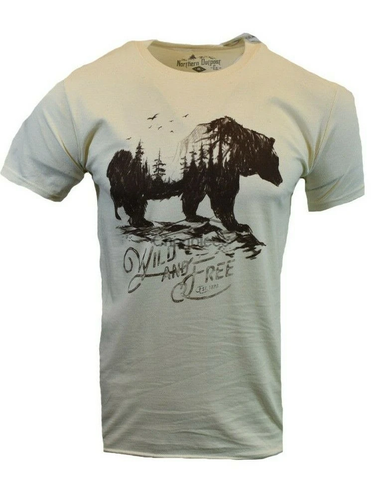 Mens T Shirt Hunting American Outdoor Bear Nature Hiking Northern Outpost NEW |