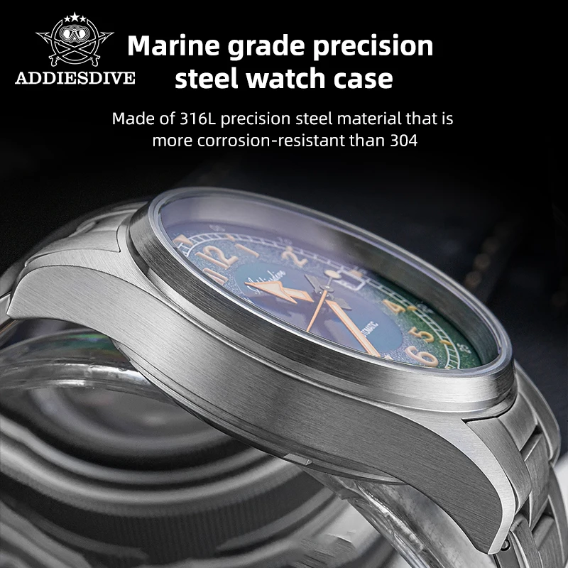 ADDIESDIVE NH35 Sapphire Automatic Watch 39mm Fashion Stainless Steel Mechanical Watches Super Luminous 200m Dive Men WristWatch