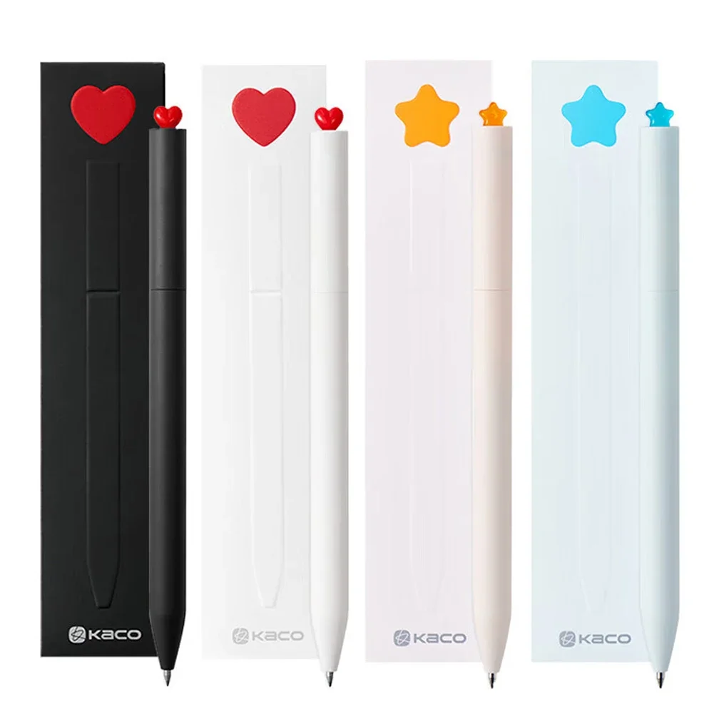 Cute STAR Gel Pens Rotate 0.5mm Black Ink Refills Ballpoint Pen Set Girls kawaii Stationery For Valentine's Day Gift 2