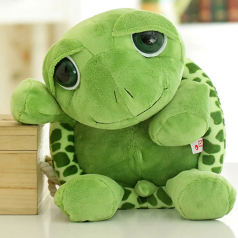 

20cm Cute Anime Sea Turtle Toy Big Eyes Green Soft Plush Doll Children's Christmas Pillow Stuffed Kawaii Gift Birthday New Year