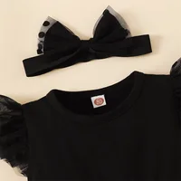 Baby Mädchen Strampler Kleid mit Fliegenärmeln – Bild 3
