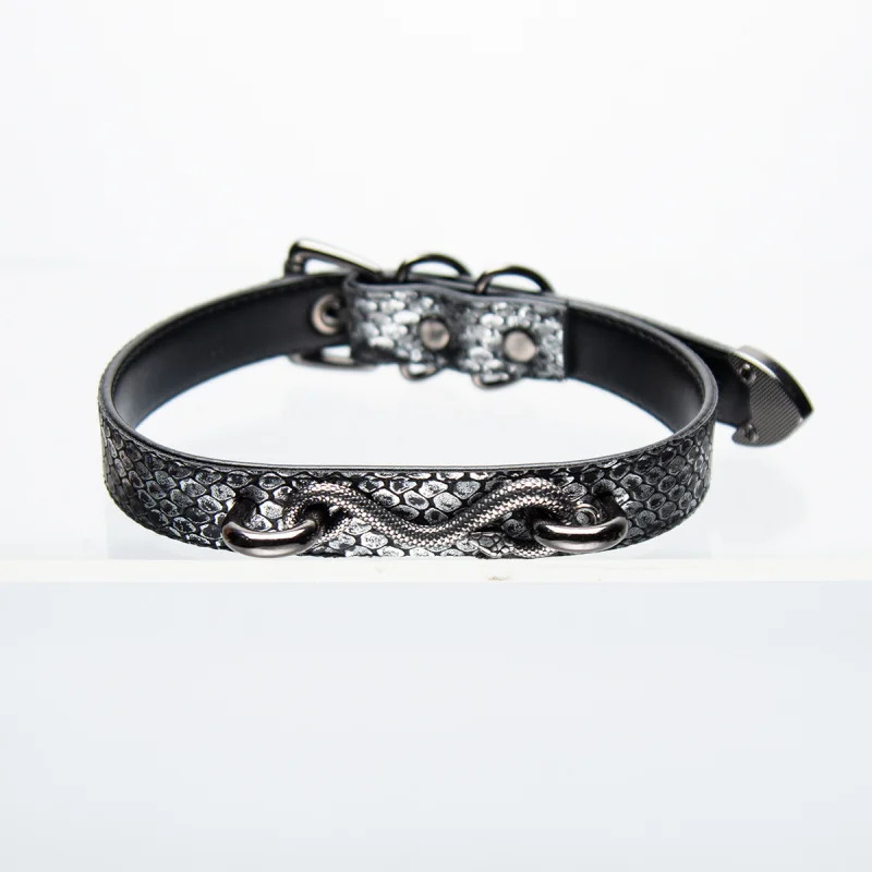 Sexy CollarSMGun Black Snakeskin Pattern Niche Original Snake Accessories Collar Subculture Gothic Hot Product
