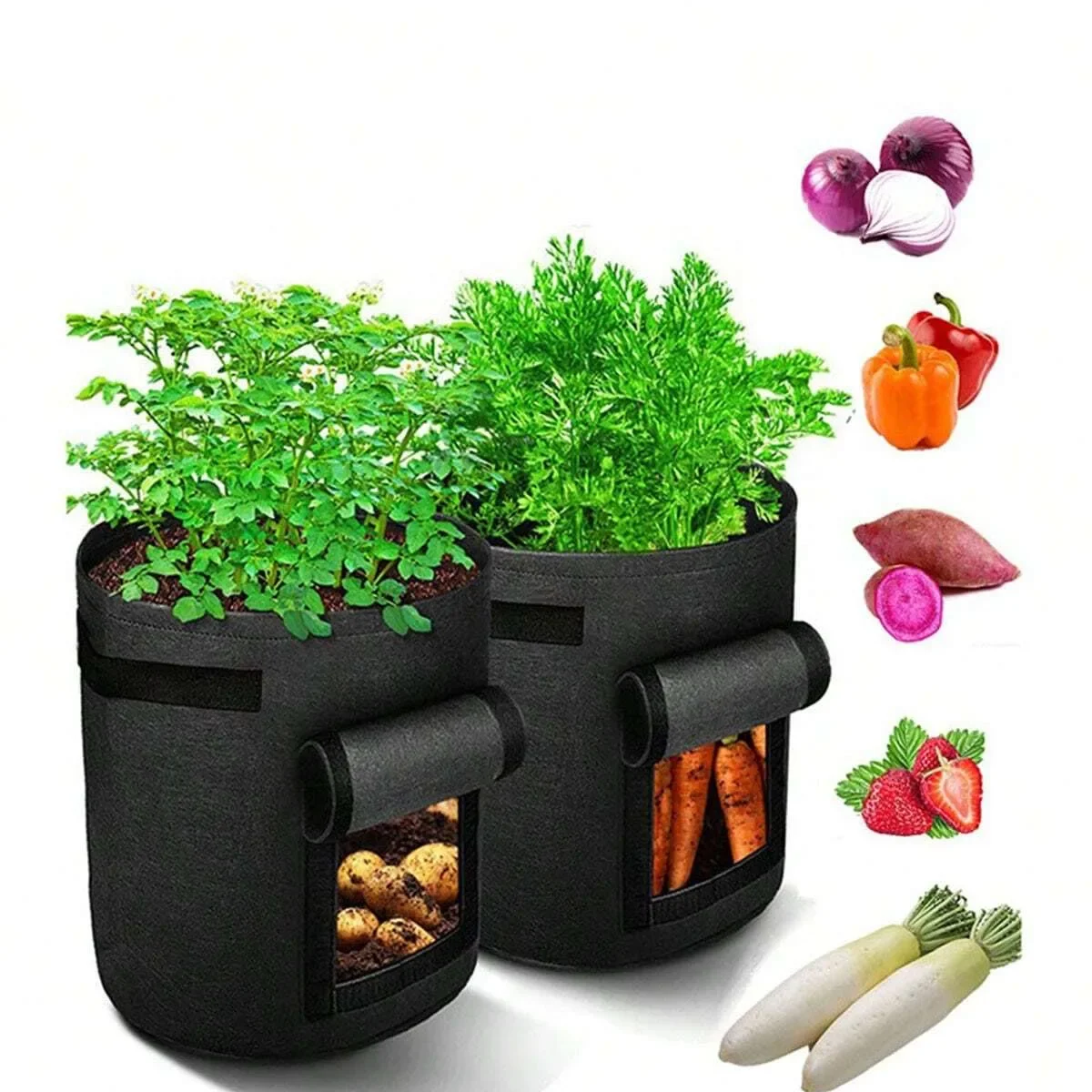 3pcs - Classic style indoor and outdoor planting containers suitable for fruit, vegetable, flower, and tree planting containers