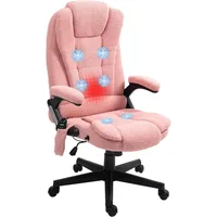 6 Point Vibrating Massage Office Chair with Heat,Velvet High Back Executive Office Chair with Reclining Backrest,Padded Armrests 1