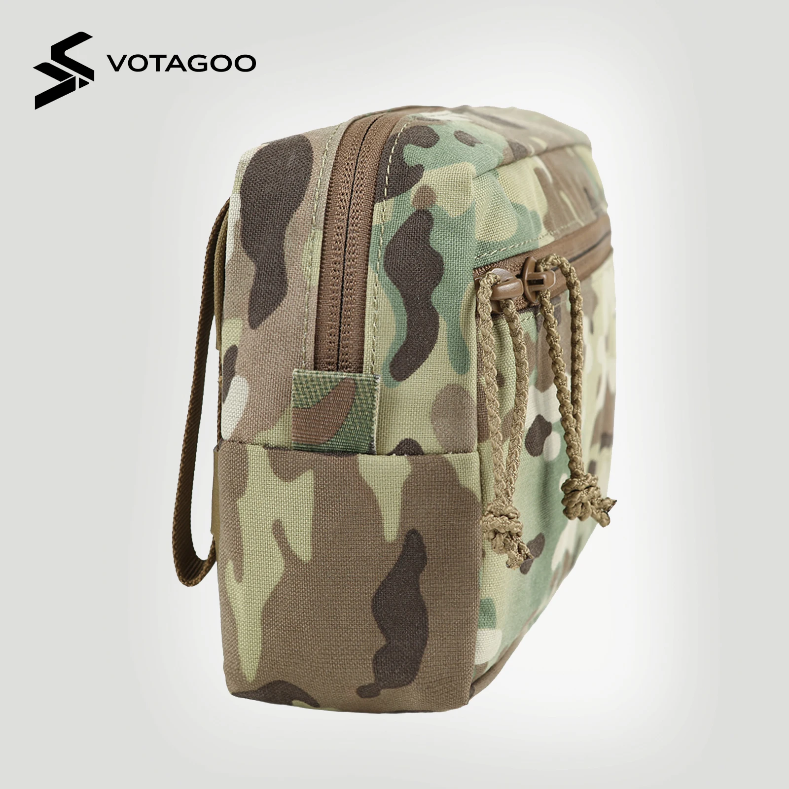 Enhanced Tactical Utility Pouch with Horizontal Zipper - Outdoor EDC Organizer and MOLLE Belt Attachment