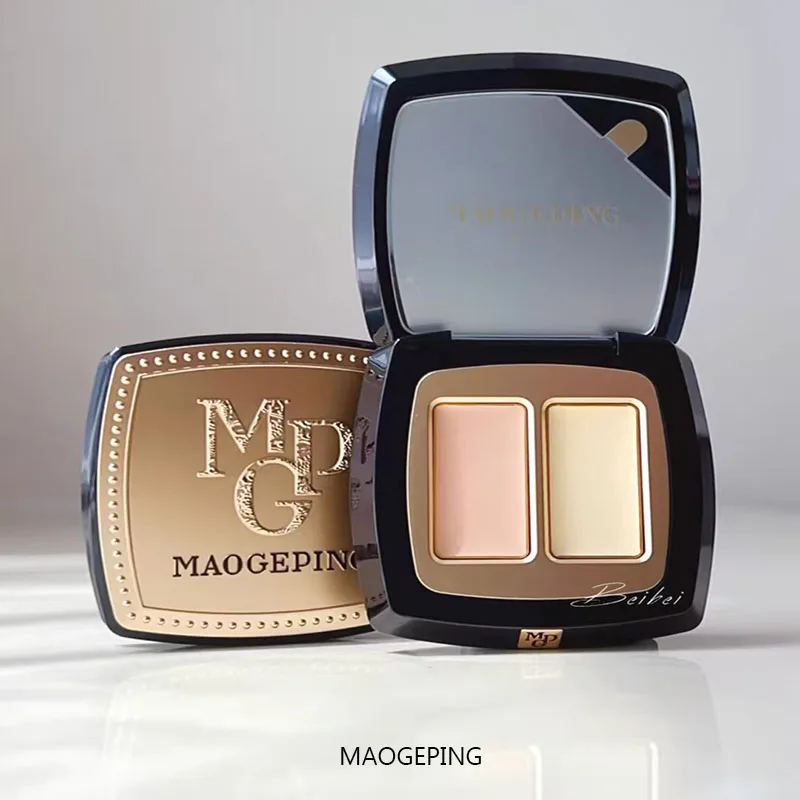 Maogeping Beauty Professional Double Color Concealer Palette High Coverage Moisturizing Concealer Makeup 3g