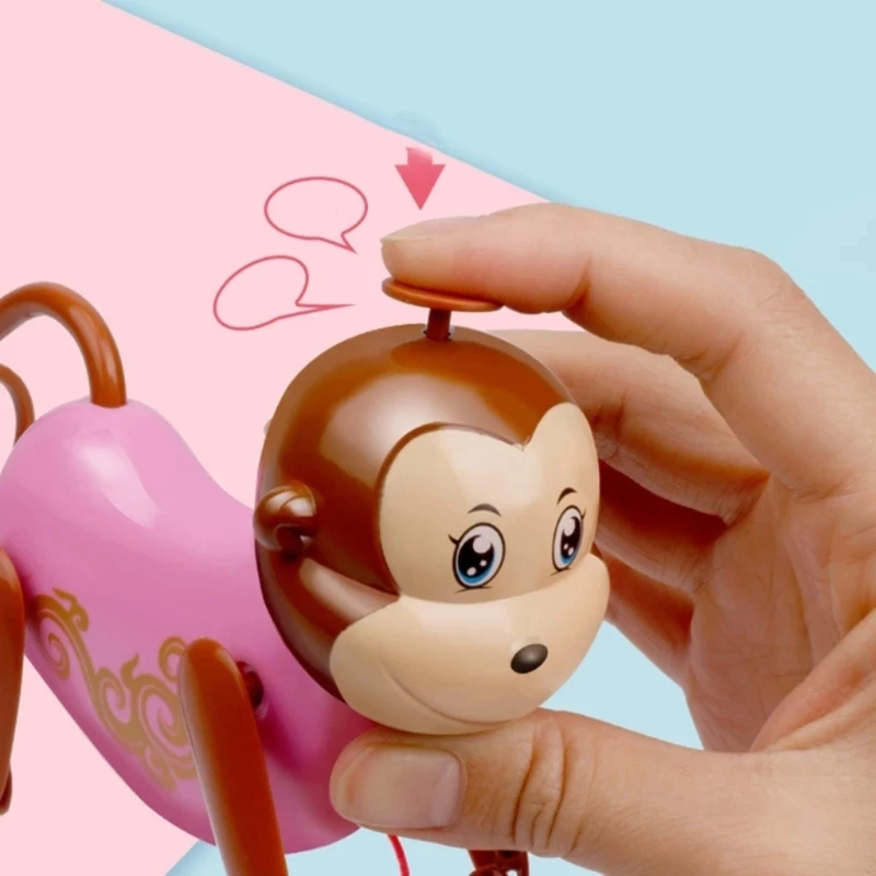 Realistic Monkey Wall Climbers Clockwork Toy Spring Animal Wind-up Rope Climbing Monkey Boys Girls Party Favor Present