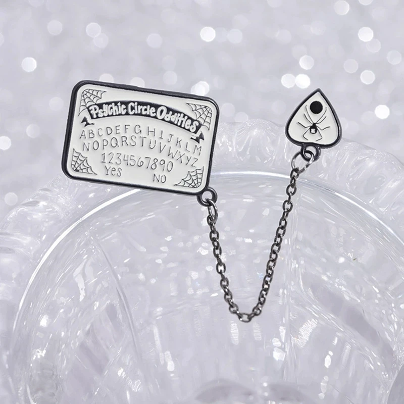 Ouija-Brett-Emaille-Anstecknadeln Ja oder Nein Sonne und Mondgeist, mystische Broschen, Anstecknadel, Halloween, Punk, Gothic-Schmuck, Geschenk für Freunde – Detail 11