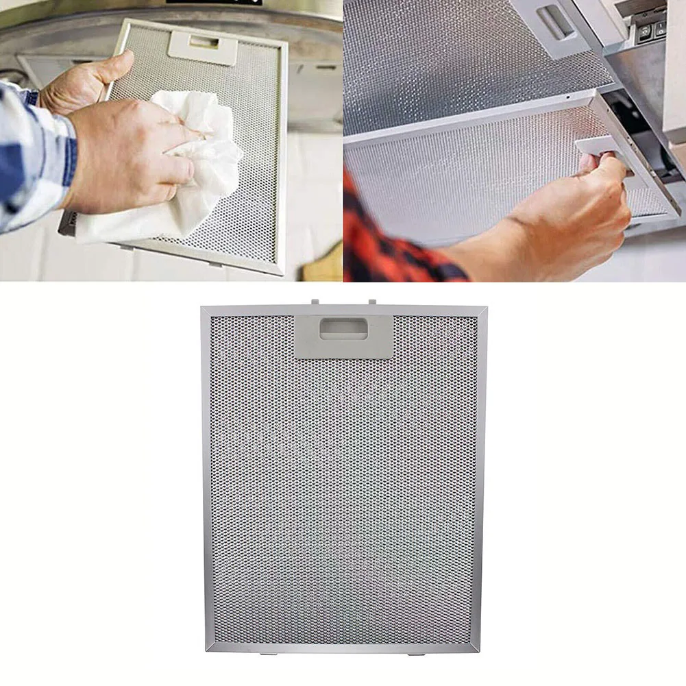 Cooker Hood Filter Range Hood Filter Silver Cooker Hood Filters Metal Mesh Extractor Vent Filter 340x270x9mm 5 Layers Aluminized Grease Kitchen Tools