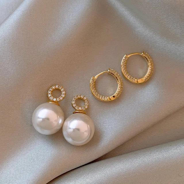 86607-4157cd.jpg Boucle d'oreille en Zircon plaqué or pour femmes et filles, cadeau de fête, tempérament circulaire, bijoux de Banquet