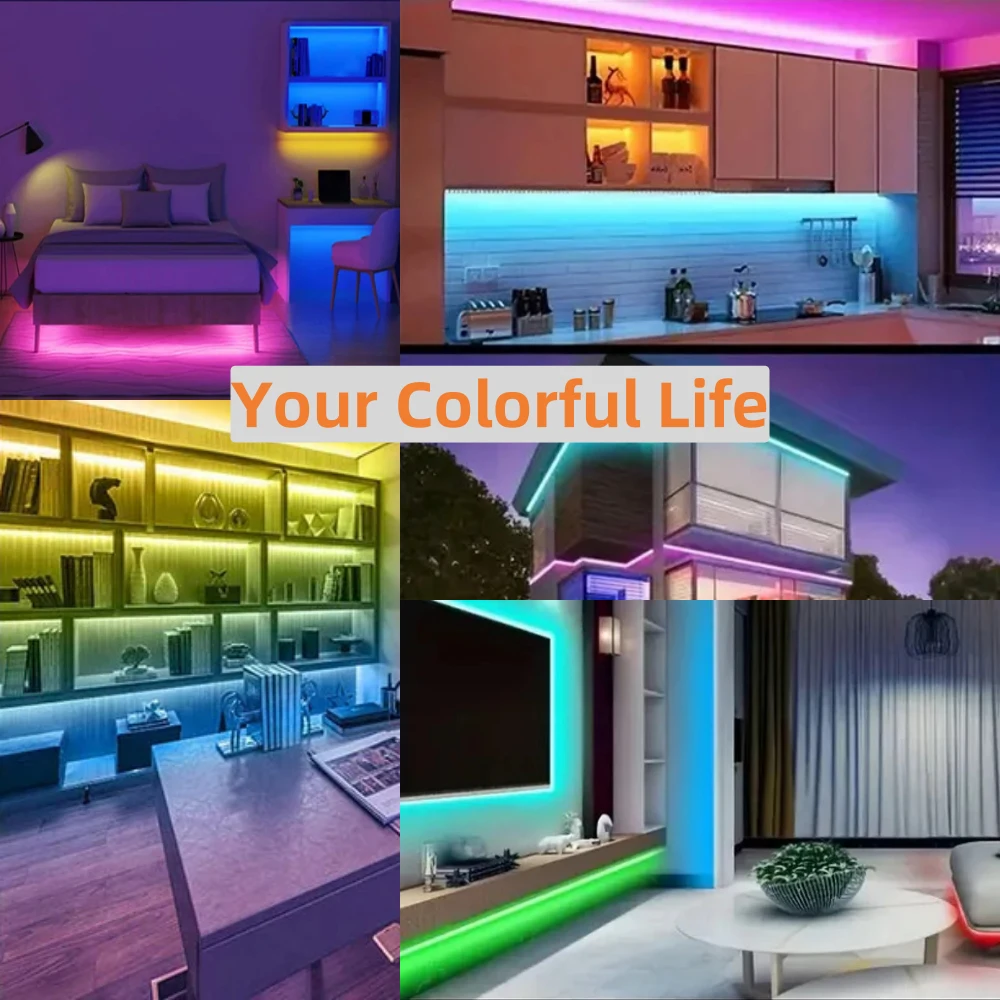 DC 5V RGB LED 스트립 라이트 3AA 배터리 전원 5050 3 17 24 키 리모컨 플렉시블 테이프 30 LED 0.5m 1m 2m 3m 4m 5m