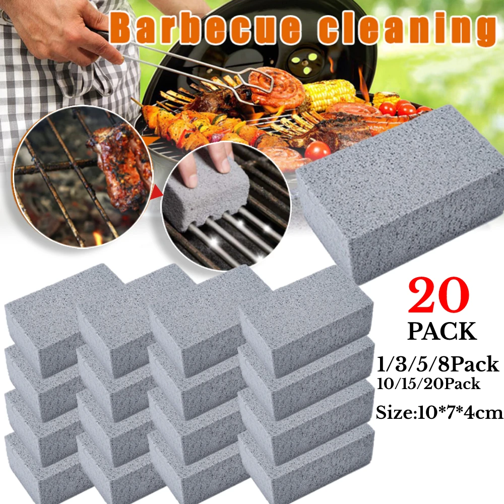 1-20PCS BBQ Grill Cleaning Brush Brick Block Barbecue Cleaning Stone Pumice Brick for Barbecue Rack Cleaner Kitchen BBQ Tools