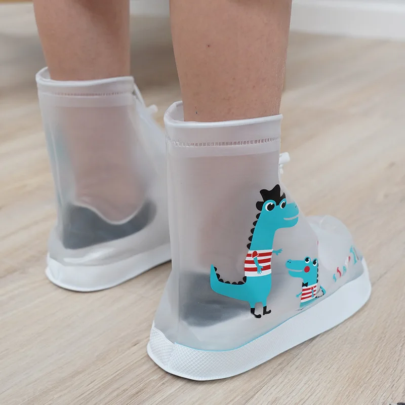 Kids Cartoon Dinosaur Overshoes Galoshes 3