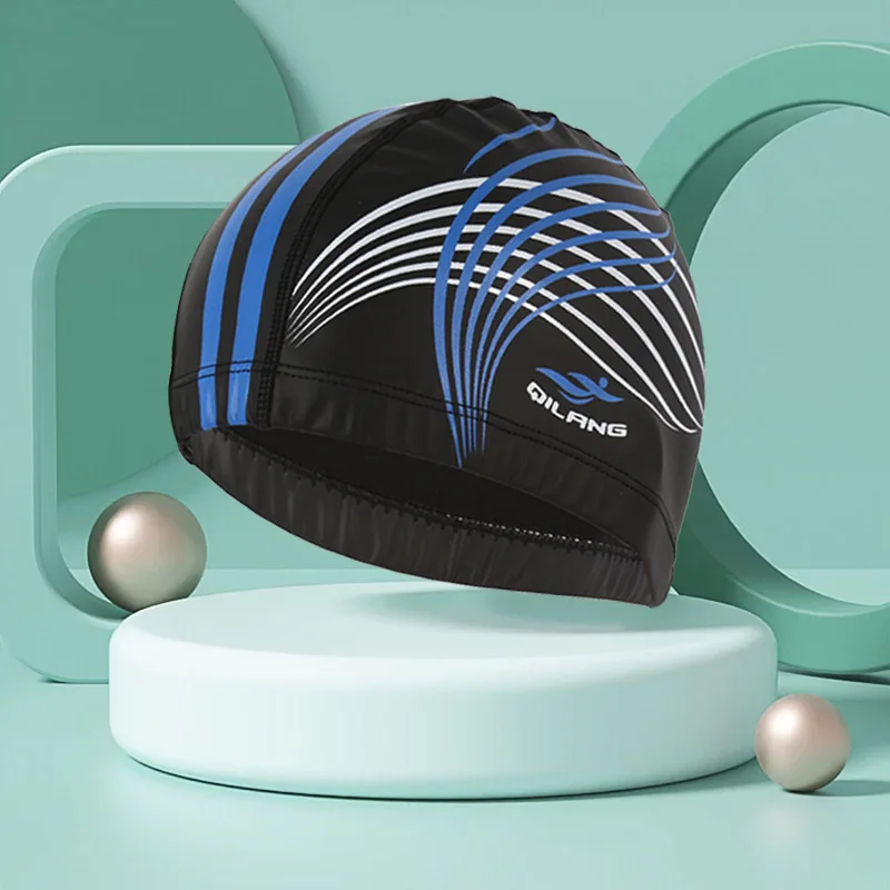 2023 Lady Swimming Cap Swim Pool Men Beach Cap Ears Hair PU Bathing Hat For Boys Girls Long Hair Lady Swim Cap For Women 3