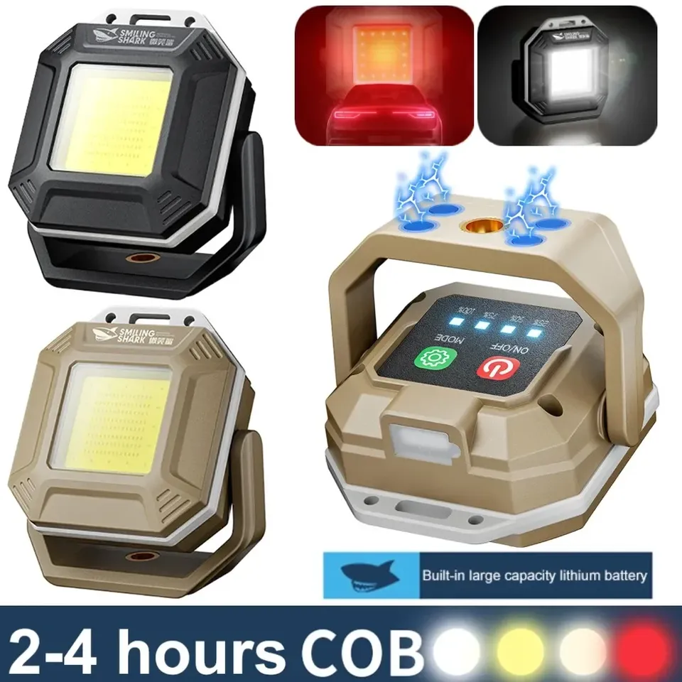 COB LED Work Light Rechargeable Flashlight with Magnetic Base Inspection Light Waterproof Torch Light for Car Repair Flashlight
