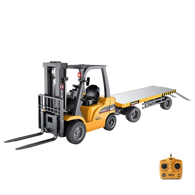 Huina 577 1:14 RC Alloy 3 in 1 Forklift Simulation Lifting Crane Electric Moving Toy Engineering Vehicle Model Gift for Children 6