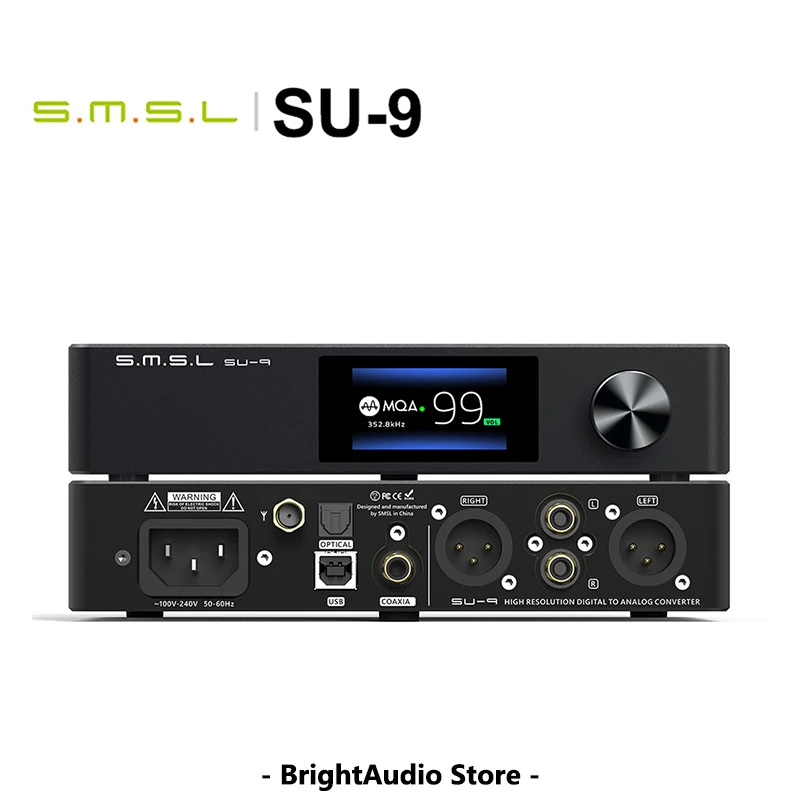 

SMSL SU-9 Ultra MQA High-Performance DAC AKM AK4191 AK4499EX Chips PCM768 DSD512 Bluetooth LDAC Remote Control SU9