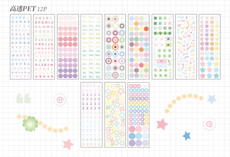 Journal GO 30 Stück bunte Punkte Aufkleber farbige Markierungen Aufkleber Papier für Tagebuch Scrapbooking Collage Karte Dekoration Zubehör – Detail 13