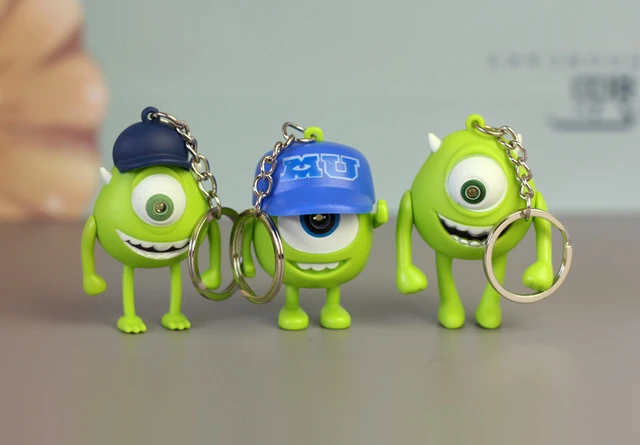 Disney Monsters, Inc. Keychain Mike Wazowski Sullivan Anime Action Figures  Big-eyed Monster Creative Backpack Pendant Key Ring - AliExpress