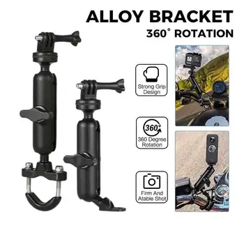 Supporto per Telecamera da Moto/Bicicletta in Metallo, Montaggio su Manubrio o Specchietto, Accessorio per Action Camera