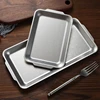 Retro Korean Style Stainless Steel Rectangular Plate Steak Barbecue Snack Storage Tray Kitchen Accessories 4