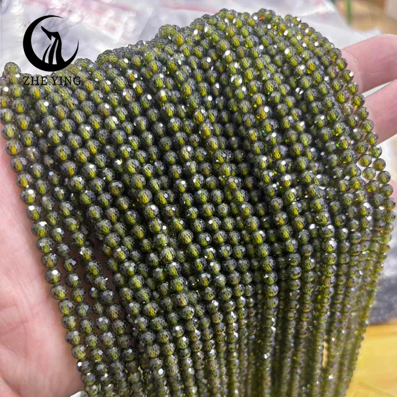 Elegant Matte Sea Blue Zircon Beads