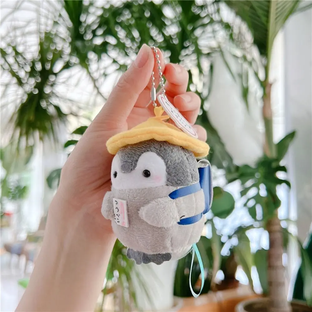 Creative Cartoon Penguin Keychain Plush Doll Key Ring PP Cotton School Bag Keychain Tourist Hat Decoration Key Pendant