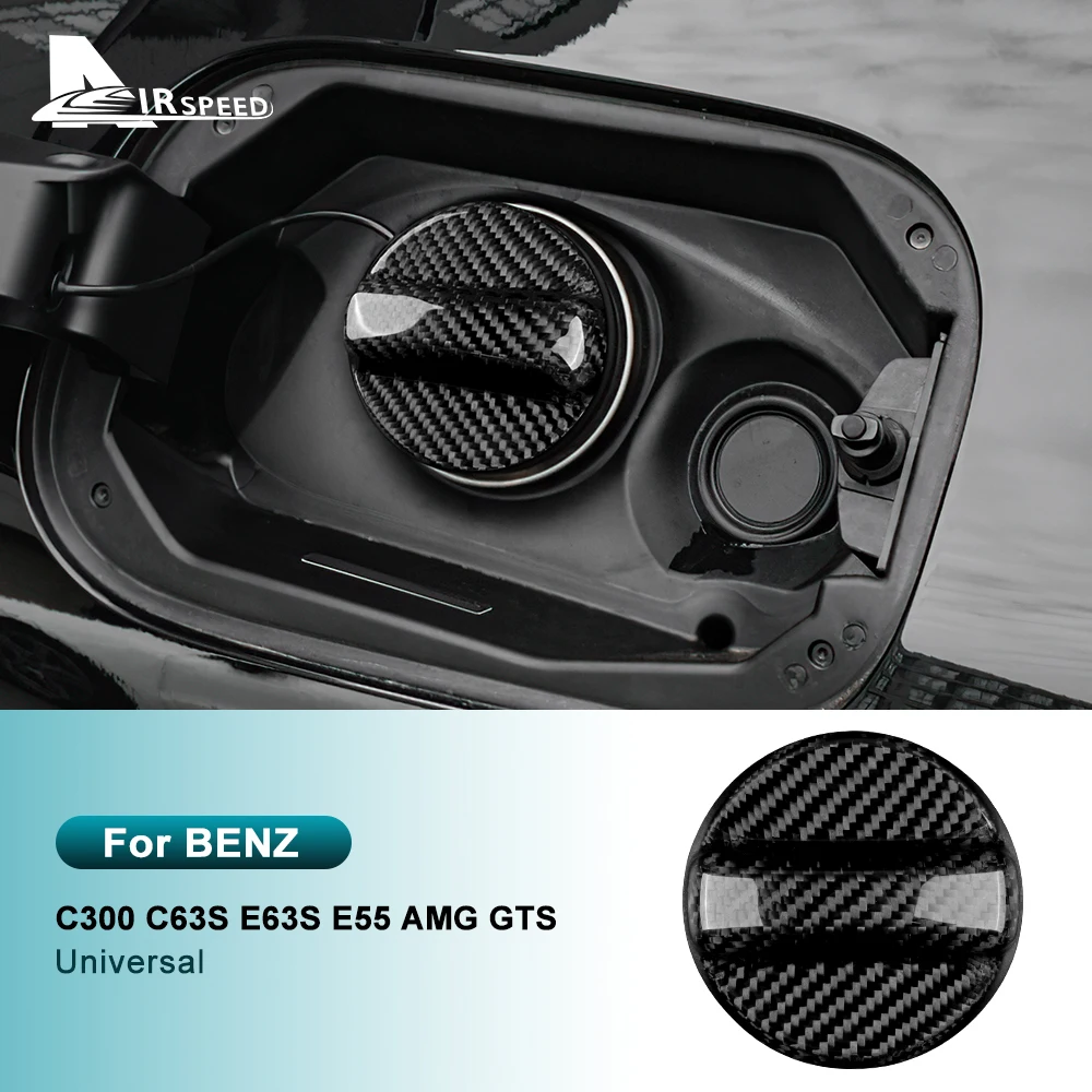1PcsRealCarbonFiberCarFuelTankCapCoverUniversalForMercedes