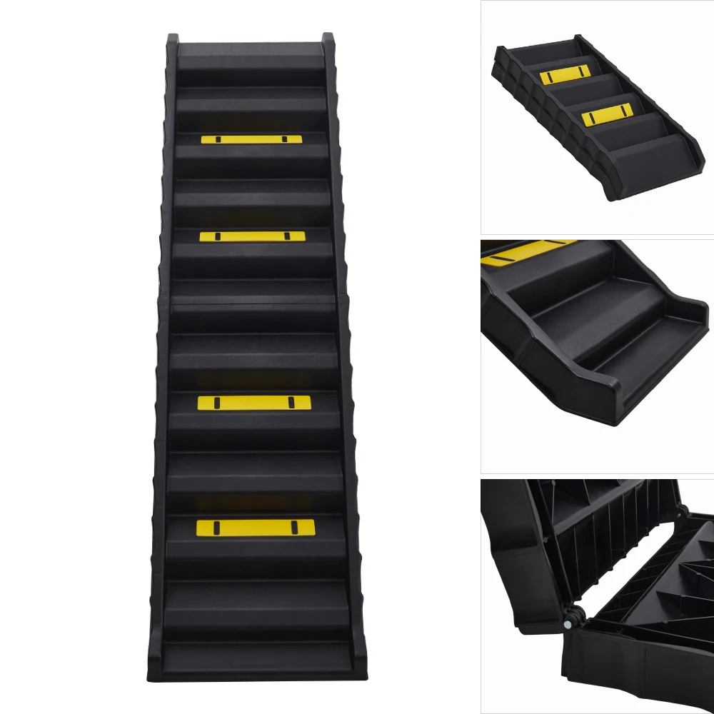 Tieker Folding Pet Car Ladder Portable Pet Dog Stair Ramp Non-slip Medium-sized Dog Car Stairs