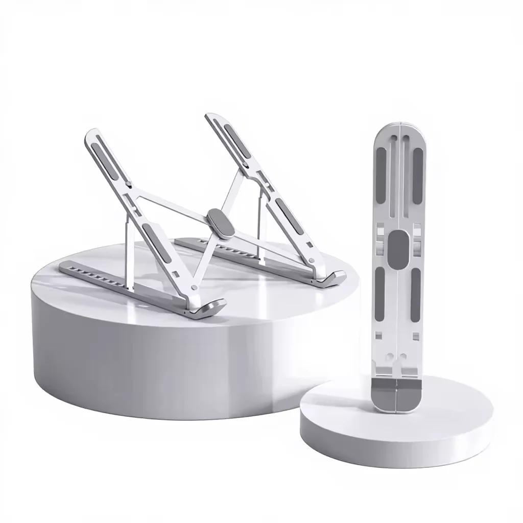 Adjustable Aluminum Laptop Stand with 10-Level Height and Enhanced Ventilation