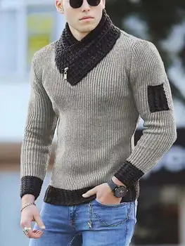 Korean Fashion Autumn Men Casual Vintage Style Sweater Wool Turtleneck Oversize 2021 Winter Men Warm Cotton Pullovers Sweaters 1