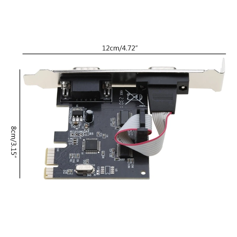 PCI-E to Dual Serial Combo Card RS232 PCI for Express PCIe Adapter Card Dual Way DB9pin 25Mbps AX99100 Chip Fast