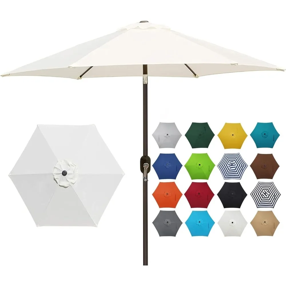 7.5 ft Patio Umbrella, Yard Umbrella Push Button Tilt Crank
