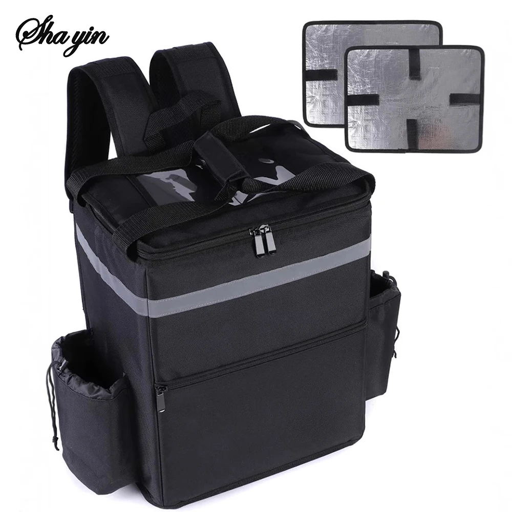 Sac à dos de livraison isolé-sac de livraison de nourriture thermique pour les pilotes, sac à dos d'extérieur et d'épicerie de grande capacité 30L