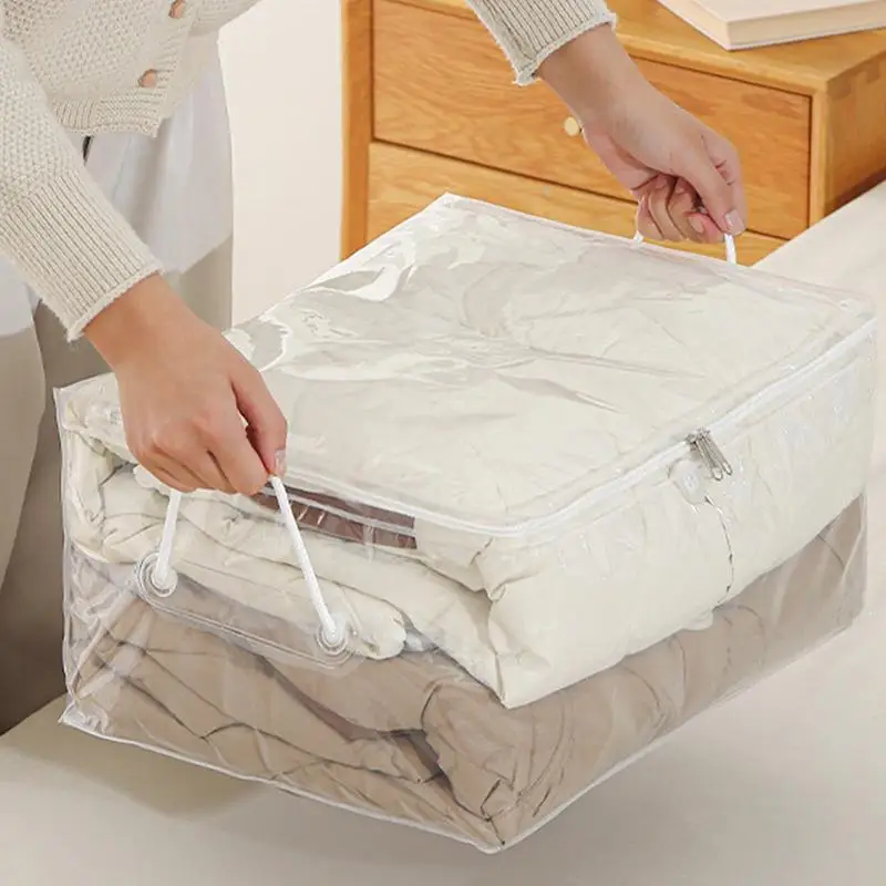 Dust-proof Large Capacity Storage Bag Quilt & Clothes Organizer With Zipper And Handles For Closet Wardrobe Household accessory 3