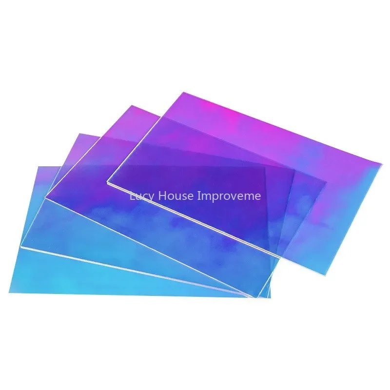 Laser Plexiglass Rainbow Board Acrylic Iridescent/Radiant Sheet Organic Glass Plate for Advertising/Decorate customizable acrylic sheet