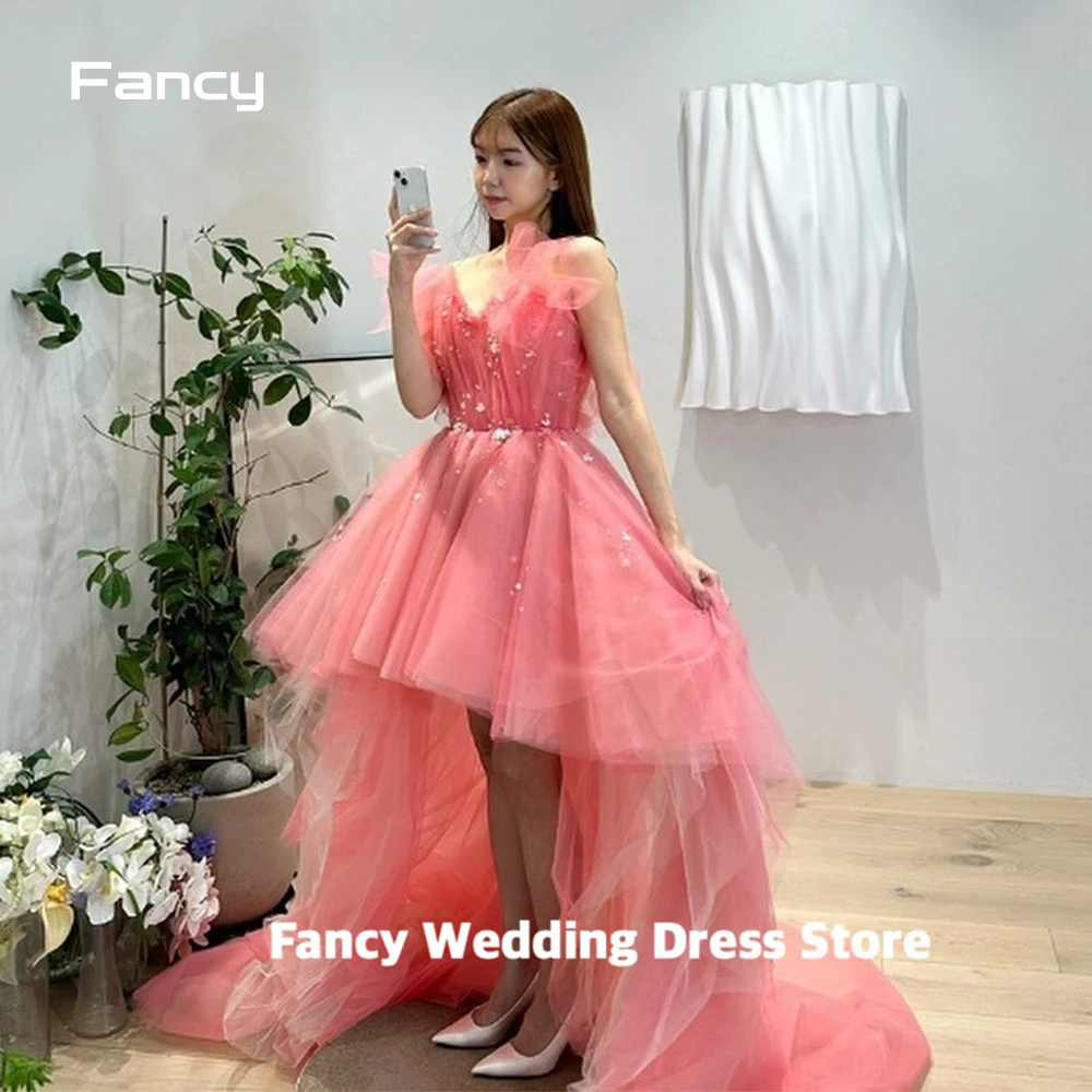 

Fancy Fairy Shiny Beading Wedding Dress Korea Photo Shoot Off Shoulder Sleeveless Bridal Gown Floor Length Irregular 웨딩드레스