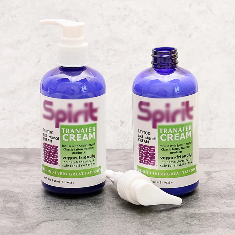 Pump Type Tattoo Transfer Gel Solution 240ml, Perfect for Sharp, Dark & Clean Stencils, Tattoo Pattern Transfer Gel