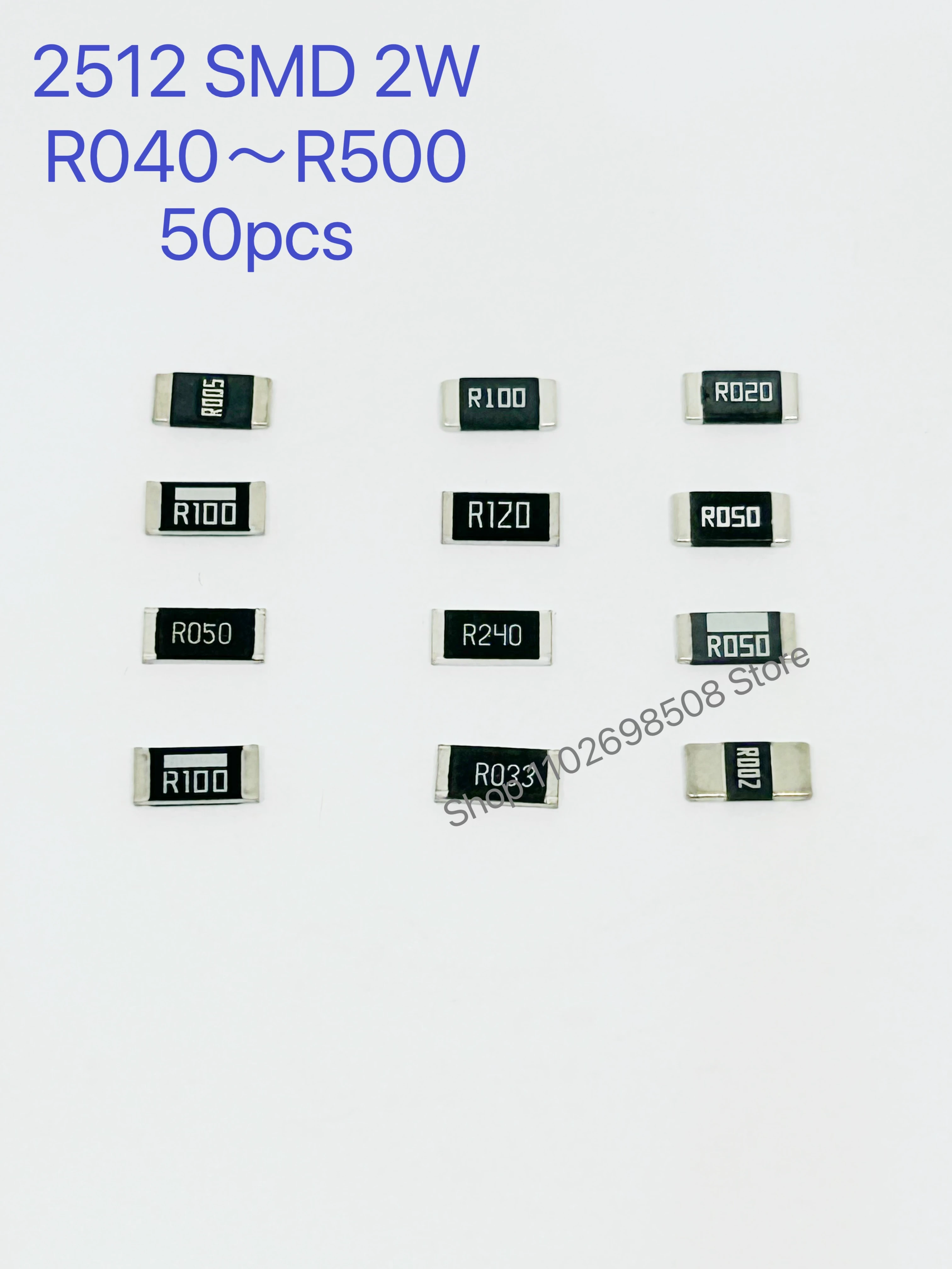 50PCS2512SMD2W1ResistnciaResistorLigaR040R050R060R070R100R120R150.jpg